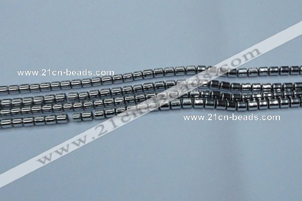 CHE786 15.5 inches 4*4.5mm drum plated hematite beads wholesale