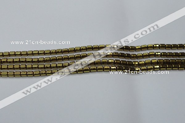 CHE787 15.5 inches 4*4.5mm drum plated hematite beads wholesale