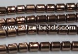 CHE788 15.5 inches 4*4.5mm drum plated hematite beads wholesale