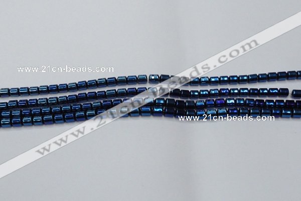 CHE791 15.5 inches 4*4.5mm drum plated hematite beads wholesale