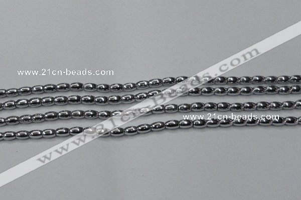 CHE793 15.5 inches 3*5mm rice plated hematite beads wholesale