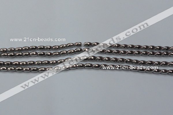 CHE794 15.5 inches 3*5mm rice plated hematite beads wholesale