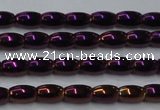 CHE797 15.5 inches 3*5mm rice plated hematite beads wholesale