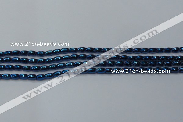 CHE799 15.5 inches 3*5mm rice plated hematite beads wholesale