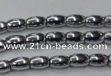 CHE801 15.5 inches 4*6mm rice plated hematite beads wholesale