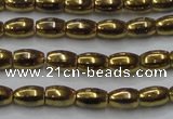 CHE803 15.5 inches 4*6mm rice plated hematite beads wholesale