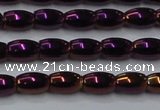 CHE805 15.5 inches 4*6mm rice plated hematite beads wholesale