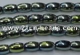 CHE806 15.5 inches 4*6mm rice plated hematite beads wholesale