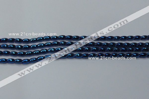 CHE807 15.5 inches 4*6mm rice plated hematite beads wholesale