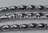 CHE809 15.5 inches 5*8mm rice plated hematite beads wholesale