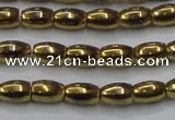 CHE811 15.5 inches 5*8mm rice plated hematite beads wholesale