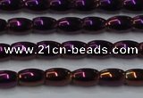 CHE813 15.5 inches 5*8mm rice plated hematite beads wholesale