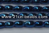 CHE815 15.5 inches 5*8mm rice plated hematite beads wholesale