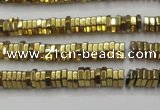 CHE827 15.5 inches 1*2mm hexagon plated hematite beads wholesale