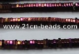 CHE829 15.5 inches 1*2mm hexagon plated hematite beads wholesale