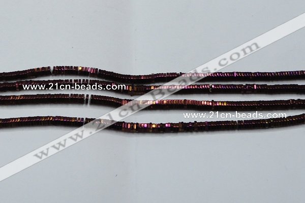 CHE829 15.5 inches 1*2mm hexagon plated hematite beads wholesale