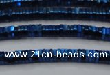 CHE831 15.5 inches 1*2mm hexagon plated hematite beads wholesale