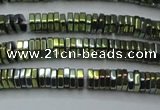 CHE836 15.5 inches 1*3mm hexagon plated hematite beads wholesale
