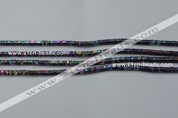 CHE838 15.5 inches 1*3mm hexagon plated hematite beads wholesale