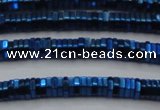 CHE839 15.5 inches 1*3mm hexagon plated hematite beads wholesale