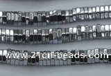 CHE841 15.5 inches 1*4mm hexagon plated hematite beads wholesale