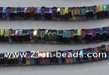 CHE846 15.5 inches 1*4mm hexagon plated hematite beads wholesale