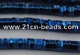 CHE847 15.5 inches 1*4mm hexagon plated hematite beads wholesale