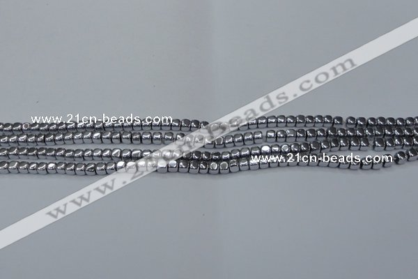 CHE850 15.5 inches 2*2mm dice platedhematite beads wholesale