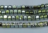 CHE855 15.5 inches 2*2mm dice platedhematite beads wholesale