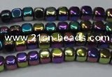 CHE860 15.5 inches 3*3mm dice platedhematite beads wholesale