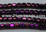 CHE861 15.5 inches 3*3mm dice platedhematite beads wholesale