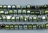 CHE863 15.5 inches 3*3mm dice platedhematite beads wholesale