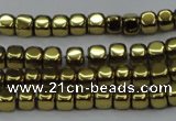 CHE864 15.5 inches 3*3mm dice platedhematite beads wholesale