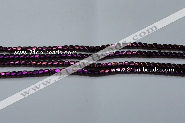 CHE870 15.5 inches 4*4mm dice platedhematite beads wholesale