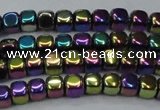 CHE871 15.5 inches 4*4mm dice platedhematite beads wholesale