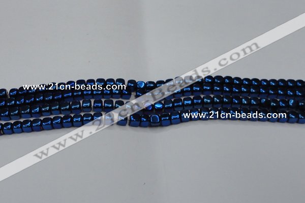 CHE872 15.5 inches 4*4mm dice platedhematite beads wholesale