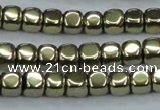 CHE877 15.5 inches 4*4mm dice plated hematite beads wholesale