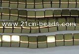 CHE881 15.5 inches 4*4mm cube plated hematite beads wholesale