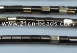 CHE887 15.5 inches 2*2mm faceted tube plated hematite beads wholesale