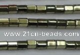 CHE888 15.5 inches 2*2mm faceted tube plated hematite beads wholesale