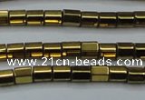 CHE889 15.5 inches 2*2mm faceted tube plated hematite beads wholesale