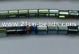 CHE890 15.5 inches 2*2mm faceted tube plated hematite beads wholesale