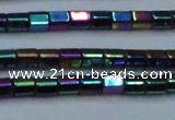 CHE891 15.5 inches 2*2mm faceted tube plated hematite beads wholesale