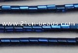 CHE892 15.5 inches 2*2mm faceted tube plated hematite beads wholesale