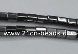 CHE895 15.5 inches 3*3mm faceted tube hematite beads wholesale