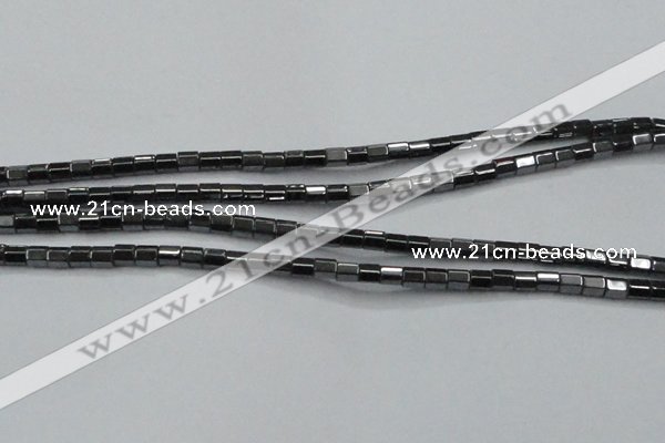 CHE895 15.5 inches 3*3mm faceted tube hematite beads wholesale