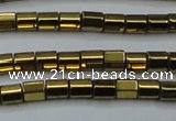 CHE899 15.5 inches 3*3mm faceted tube plated hematite beads wholesale