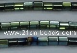 CHE900 15.5 inches 3*3mm faceted tube plated hematite beads wholesale