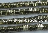 CHE915 15.5 inches 1*4mm hexagon plated hematite beads wholesale