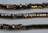 CHE919 15.5 inches 1*3mm triangle plated hematite beads wholesale